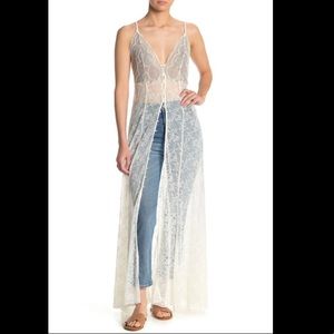 Free People Next To You Lace Maxi Dress Ivory M